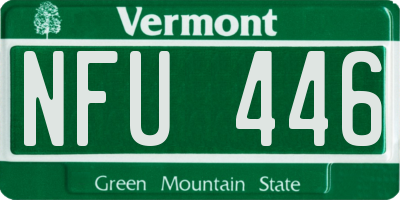 VT license plate NFU446