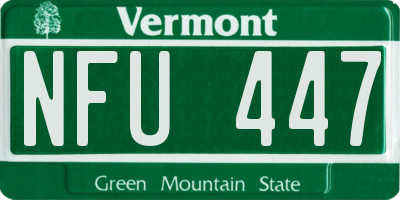 VT license plate NFU447