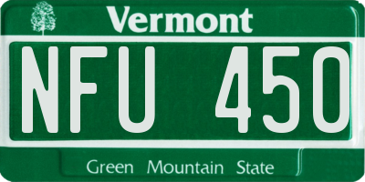 VT license plate NFU450