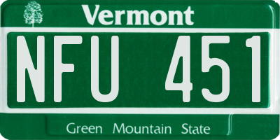 VT license plate NFU451