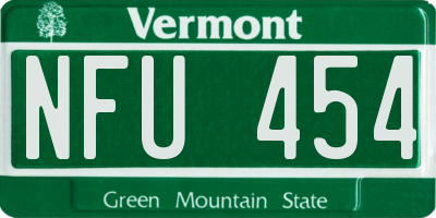 VT license plate NFU454