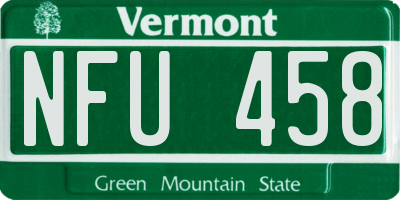 VT license plate NFU458