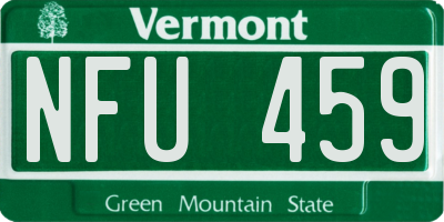VT license plate NFU459