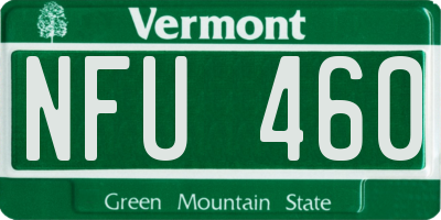 VT license plate NFU460