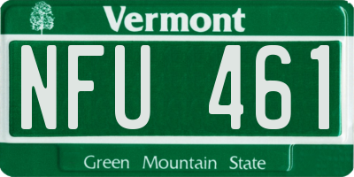 VT license plate NFU461