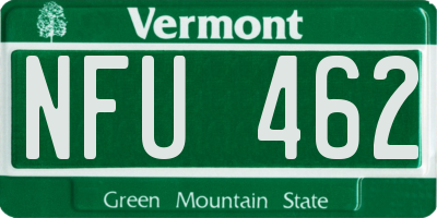 VT license plate NFU462
