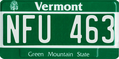 VT license plate NFU463