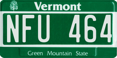 VT license plate NFU464