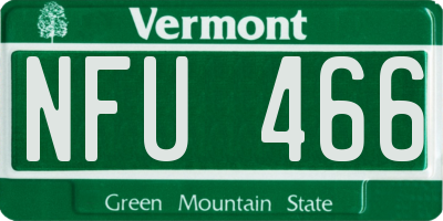 VT license plate NFU466