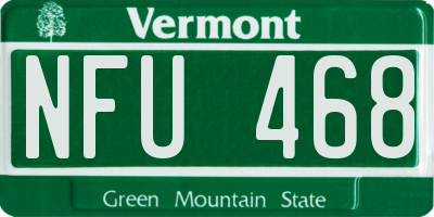 VT license plate NFU468