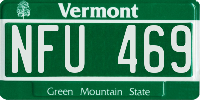 VT license plate NFU469