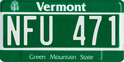 VT license plate NFU471