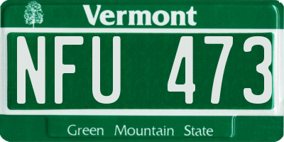 VT license plate NFU473
