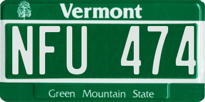 VT license plate NFU474