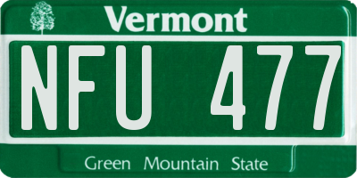 VT license plate NFU477