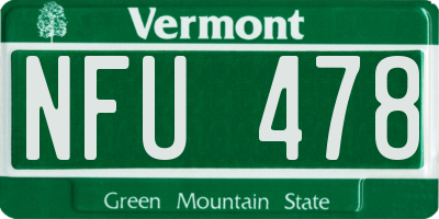 VT license plate NFU478