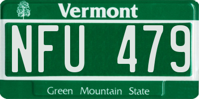 VT license plate NFU479