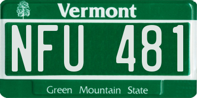 VT license plate NFU481