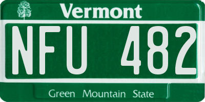 VT license plate NFU482