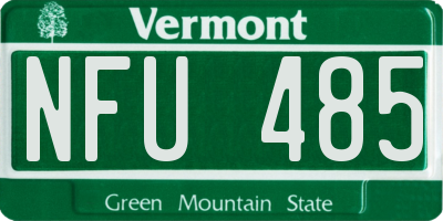 VT license plate NFU485