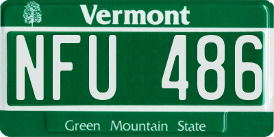 VT license plate NFU486