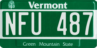VT license plate NFU487