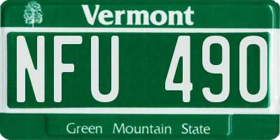VT license plate NFU490