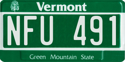 VT license plate NFU491