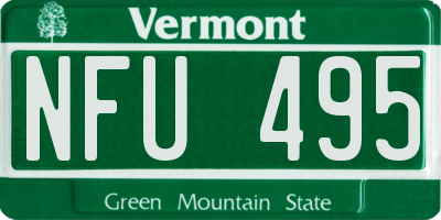 VT license plate NFU495