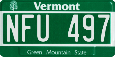 VT license plate NFU497