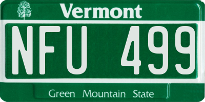 VT license plate NFU499
