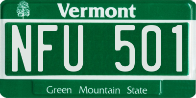 VT license plate NFU501
