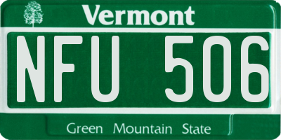 VT license plate NFU506