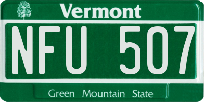 VT license plate NFU507