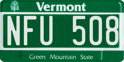 VT license plate NFU508