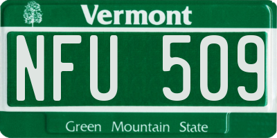 VT license plate NFU509