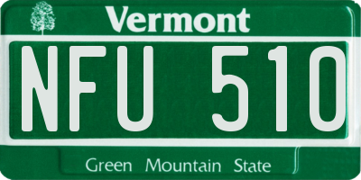 VT license plate NFU510