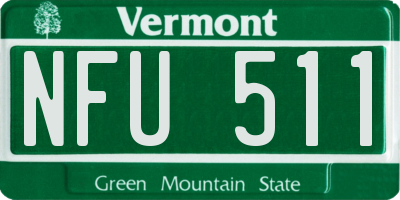 VT license plate NFU511