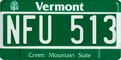 VT license plate NFU513