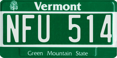 VT license plate NFU514