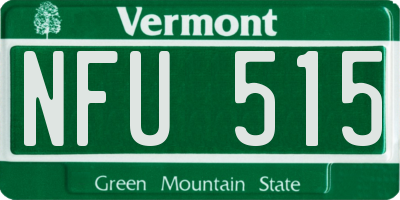 VT license plate NFU515