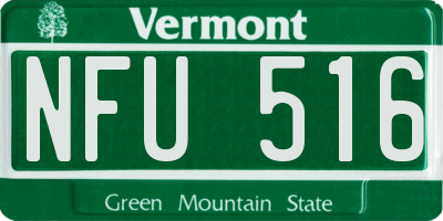 VT license plate NFU516