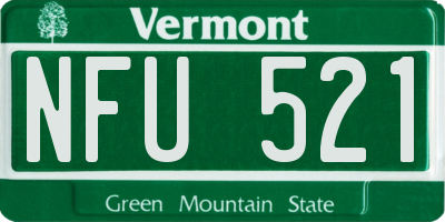 VT license plate NFU521