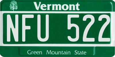 VT license plate NFU522