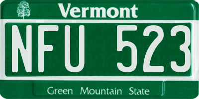 VT license plate NFU523
