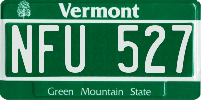 VT license plate NFU527