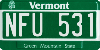 VT license plate NFU531