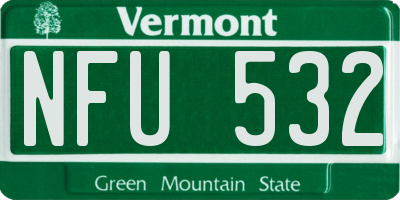 VT license plate NFU532