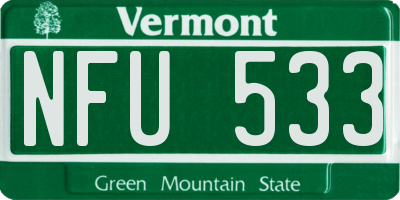 VT license plate NFU533