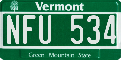 VT license plate NFU534